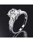 PANSYSEN czysta 925 Sterling Silver biżuteria obrączki ślubne dla kobiet najwyższej jakości luksusowe 8x8mm kamień pierścień roz