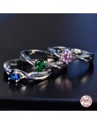 Trendy kamienie szlachetne ametyst srebrny pierścień niebieski szafir pierścień srebrny 925 biżuteria akwamaryn pierścień dla ko
