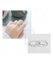 YPAY czysta 100% 925 srebro pierścienie dla dziewczyn panie proste cienka linia krzywa fala dziki gładki pierścień biżuteria YMR