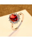 CZCITY księżna diana William Kate Sapphire Emerald Ruby pierścienie z kamieniami szlachetnymi dla kobiet biżuteria zaręczynowa ś