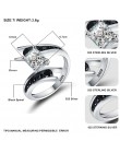[Czarny AWN] Fine Jewelry 3.9 Gram 100% oryginalna 925 Sterling Silver wiersz czarny kamień pierścionki zaręczynowe dla kobiet B