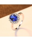 CZCITY księżna diana William Kate Sapphire Emerald Ruby pierścienie z kamieniami szlachetnymi dla kobiet biżuteria zaręczynowa ś