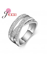 Nowe modne pierścionki dla kobiet Party eleganckie luksusowe biżuteria dla nowożeńców 925 srebro srebrne wesele pierścionek zarę