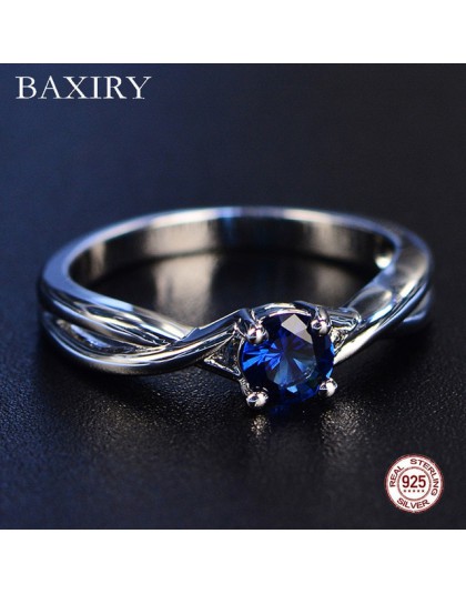 Trendy kamienie szlachetne ametyst srebrny pierścień niebieski szafir pierścień srebrny 925 biżuteria akwamaryn pierścień dla ko
