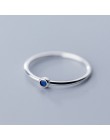 INZATT prawdziwe 925 Sterling Silver niebieski cyrkon okrągły pierścień dla kobiet mody śliczne Fine Jewelry 2019 minimalistyczn