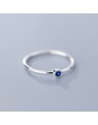 INZATT prawdziwe 925 Sterling Silver niebieski cyrkon okrągły pierścień dla kobiet mody śliczne Fine Jewelry 2019 minimalistyczn