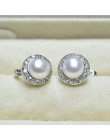 ZHBORUINI 2019 nowa perła kolczyki 925 srebro biżuteria w stylu Vintage naturalna perła słodkowodna Stud kolczyk dla kobiet prez