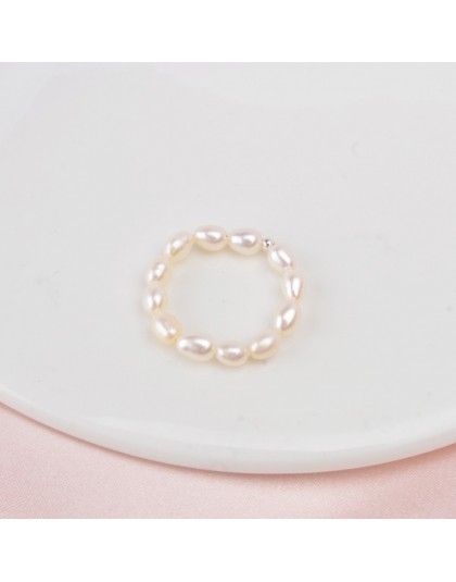 ASHIQI 3-4mm Mini mała naturalna perła słodkowodna pierścionki dla kobiet prawdziwa 925 Sterling Silver biżuteria dla kobiet 201
