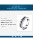 Jellystory 925 srebrny pierścionek z okrągłym szafirowym kamień cyrkonowy Fine Jewelry Ring dla kobiet Wedding Party Gift wholes