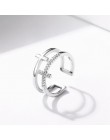Sodrov srebro 925 biżuteria dla kobiet 925 srebro modny pierścionek na palec z krzyżem rozmiar regulowane otwarcie srebrnych pie