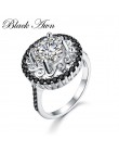 Kwiat 925 srebro Fine Jewelry Trendy pierścionek zaręczynowy Femme dla kobiet obrączki Anillos De Plata 925 De Ley C046