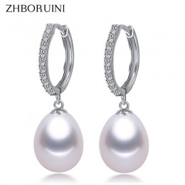 ZHBORUINI 2019 kolczyki z pereł prawdziwa naturalna perła słodkowodna 925 srebro kolczyki perła biżuteria na prezent ślubny Wemo