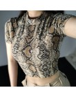 2019 Sexy Crop Top kobiety wąż drukuj bez rękawów Slim Primer wysoki kołnierz kamizelka Harajuku Top typu Crop Tank T Shirt Femm