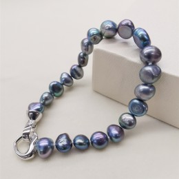 DMBFP155 naturalna perła słodkowodna bransoletka czarna/biała/różowa/purpurowe perły bransoletka drobna perła biżuteria dla kobi