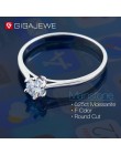 GIGAJEWE 0.3ct 4mm okrągły Cut EF VVS1 Moissanite 925 srebrny pierścień diamentowy Test przeszedł moda żeton z motywem miłosnym 