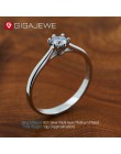 GIGAJEWE 0.3ct 4mm okrągły Cut EF VVS1 Moissanite 925 srebrny pierścień diamentowy Test przeszedł moda żeton z motywem miłosnym 