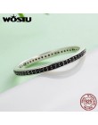 WOSTU autentyczne 925 Sterling Silver Finger wieżowych pierścienie z czarnym CZ dla kobiet moda biżuteria fajny prezent FIR114