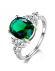 Pierścionki damskie 925 srebro biżuteria pierścionek z owalnym cięciem AAAAA Royal Blue Red Emerald zielona oliwka cyrkon pierśc
