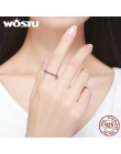 WOSTU autentyczne 925 Sterling Silver Finger wieżowych pierścienie z czarnym CZ dla kobiet moda biżuteria fajny prezent FIR114