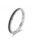 WOSTU autentyczne 925 Sterling Silver Finger wieżowych pierścienie z czarnym CZ dla kobiet moda biżuteria fajny prezent FIR114