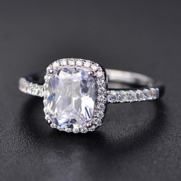 PANSYSEN 6 kolorów prawdziwe srebro 925 biżuteria szmaragd kamień pierścienie dla kobiet New Fashion Wedding Party pierścień z c