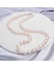 ASHIQI prawdziwa naturalna perła słodkowodna choker naszyjnik 8-9mm biały w pobliżu okrągłej perły biżuteria prezenty dla kobiet