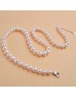 ASHIQI prawdziwa naturalna perła słodkowodna choker naszyjnik 8-9mm biały w pobliżu okrągłej perły biżuteria prezenty dla kobiet