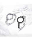 WOSTU 2019 gorąca sprzedaż prawdziwe 925 srebro okrągłe pierścienie szczęście koło pierścienie dla kobiet moda biżuteria ślubna 