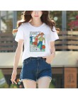 Lato 2019 Vintage Harajuku śmieszne estetyka biała para T-Shirt kobiety moda na co dziń z nadrukiem z krótkim rękawem topy Camis