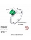 CZCITY Emerald proste kobiet cyrkon kamień palec serdeczny 925 Sterling Silver kobiety biżuteria Prom obrączki ślubne marki prez
