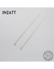 INZATT minimalistyczny 925 Sterling Silver dynda spadek biżuteria wysokiej jakości kolczyki błyszczący koralik długi Tassel meta