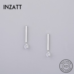 INZATT OL minimalistyczny kij Bar cyrkon stadniny kolczyki 2018 100% 925 srebro Fine Jewelry dla kobiet Party Trendy Accessorie