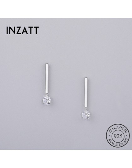 INZATT OL minimalistyczny kij Bar cyrkon stadniny kolczyki 2018 100% 925 srebro Fine Jewelry dla kobiet Party Trendy Accessorie