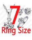 Kobieta prezent urodzinowy biżuteria ślubna zestaw moda 925 Sterling Silver kryształowy naszyjnik pierścień kolczyk 3 sztuk darm