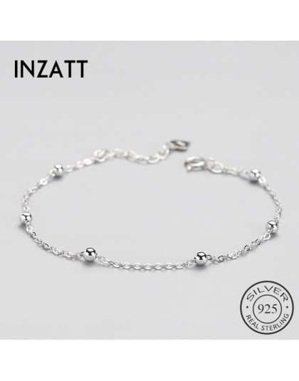 INZATT Real 925 przekładka ze srebra wysokiej próby korale bransoletka minimalistyczna Fine Jewelry dla kobiet przyjęcie urodzin