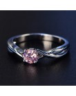 PANSYSEN moda 100% prawdziwy szafir srebrny 925 pierścień kobiet 5mm okrągły klejnot pierścionek zaręczynowy biżuterii Ringen Dr