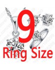 Kobieta prezent urodzinowy biżuteria ślubna zestaw moda 925 Sterling Silver kryształowy naszyjnik pierścień kolczyk 3 sztuk darm