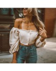 Nibber moda damska seksowny głęboki dekolt koszulka top jesień nowy elegancki biały krótki top party Solid Color miękka elastycz