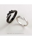 Silvology 925 srebro anioł i diabeł pierścionki dla par oryginalna kreatywna tekstura romantyczne pierścionki dla zakochanych fe
