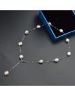 ASHIQI Real S925 srebro naturalna perła słodkowodna naszyjnik naszyjnik szary biały 8-9mm barokowa perła biżuteria dla kobiet