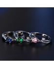 PANSYSEN moda 100% prawdziwy szafir srebrny 925 pierścień kobiet 5mm okrągły klejnot pierścionek zaręczynowy biżuterii Ringen Dr