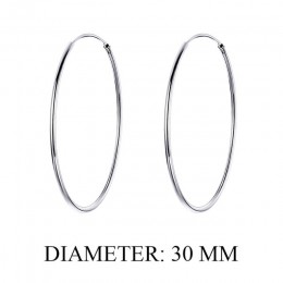 BAMOER 2019 duże kolczyki koła dla kobiet srebro 925 biżuteria kobieta moda kobieta kolczyki 39mm Fine Jewelry SCE598