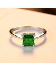 CZCITY Emerald proste kobiet cyrkon kamień palec serdeczny 925 Sterling Silver kobiety biżuteria Prom obrączki ślubne marki prez