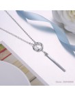 Nowości 925 Sterling Silver długi koło naszyjniki i wisiorki dla kobiet moda biżuteria srebrna