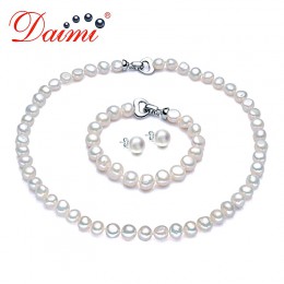 DAIMI Pearl Jewelry Sets naszyjnik bransoletka kolczyki perła baroku zestawy biżuteria dla kobiet Party ślub Jewlery prezent na 