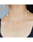 ASHIQI Real S925 srebro naturalna perła słodkowodna naszyjnik naszyjnik szary biały 8-9mm barokowa perła biżuteria dla kobiet