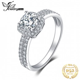 JewelryPalace 1ct CZ pierścionek zaręczynowy aureola 925 srebro pierścionki dla kobiet pierścionek jubileuszowy obrączki srebro 