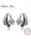 [Czarny AWN] kolczyki ślubne dla kobiet oryginalna 925 Sterling Silver biżuteria czarny spinel kamień Boucle D'oreille Brincos T