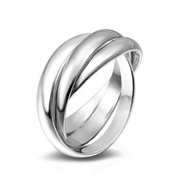 OMHXZJ hurtownie osobowość moda OL kobieta dziewczyna wesele prezent srebrny trzy kółka 925 srebrny pierścień RN276