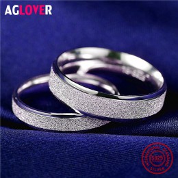 925 srebro pierścionki kobieta moda prosta para matowe pierścionki urocze kobiece biżuteria dla zakochanych